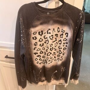 Leopard Print Black and Cream Women's Sweater